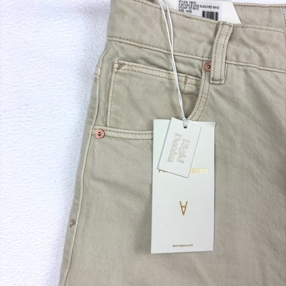 NWT Abrand Bone Color “94” Highrise Power Stretch Wide Leg Ankle Pants (14/32) - Picture 6 of 16